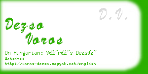 dezso voros business card